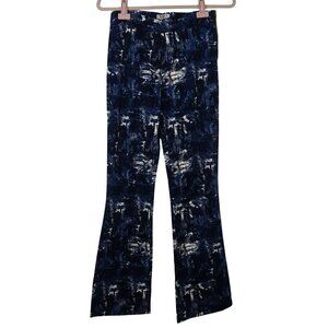 Nazz Couture Womens M Blue Tie Dye Print Flared Pants Boho Hippie Festival